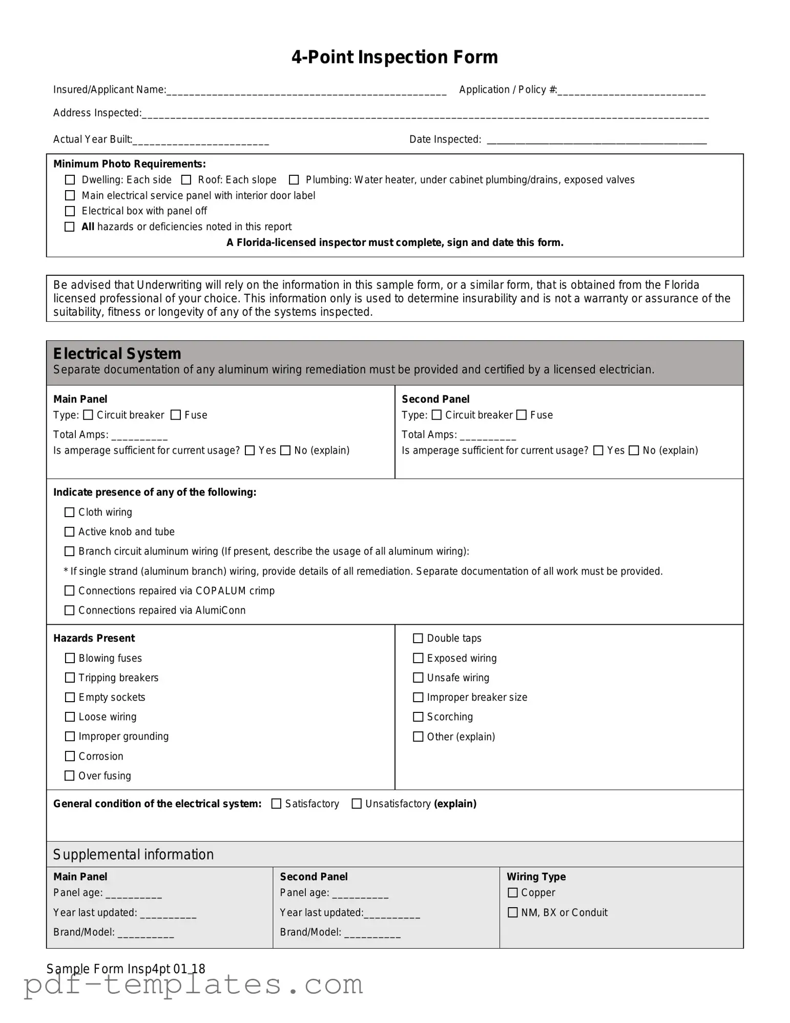 Get 4 Point Inspection Form in PDF