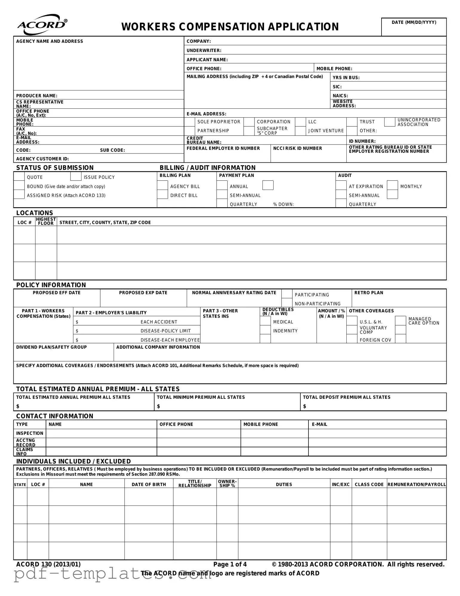 Get Acord 130 Form in PDF