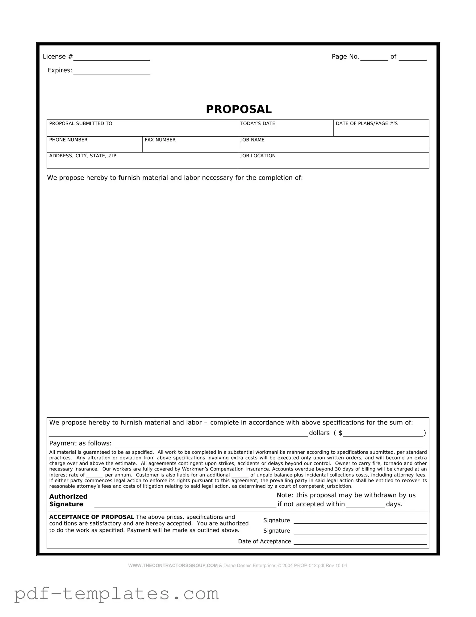 Get Construction proposal form Form in PDF