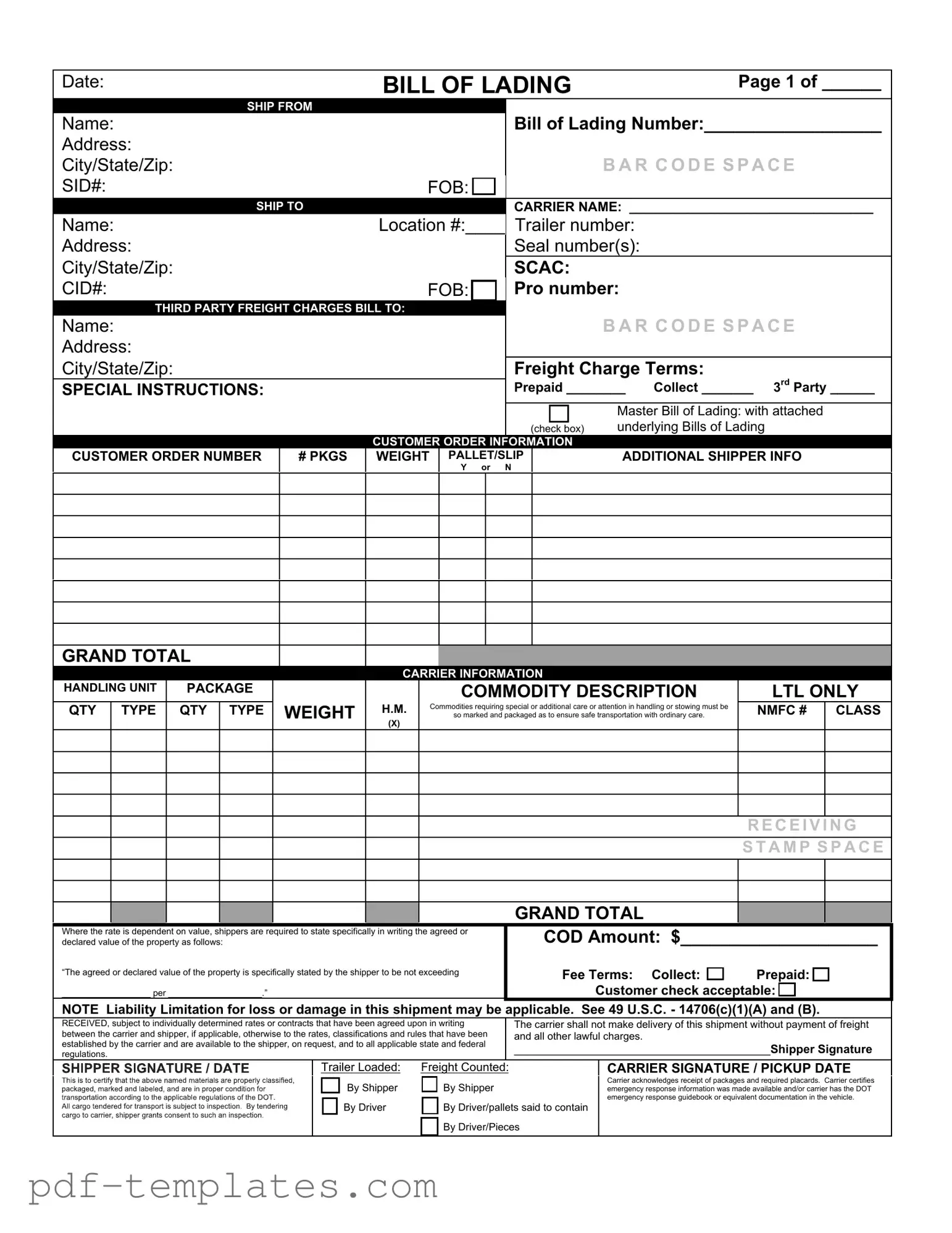 Get Bill of Lading with a Supplement Form in PDF