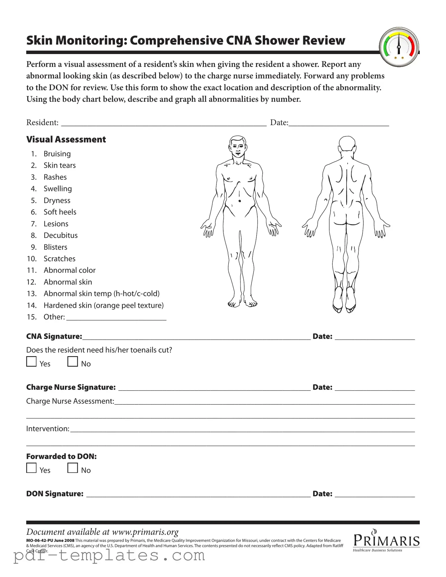 Get Cna Shower Sheets Form in PDF