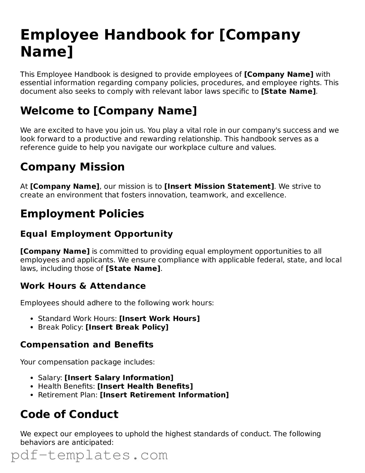 Employee Handbook Document