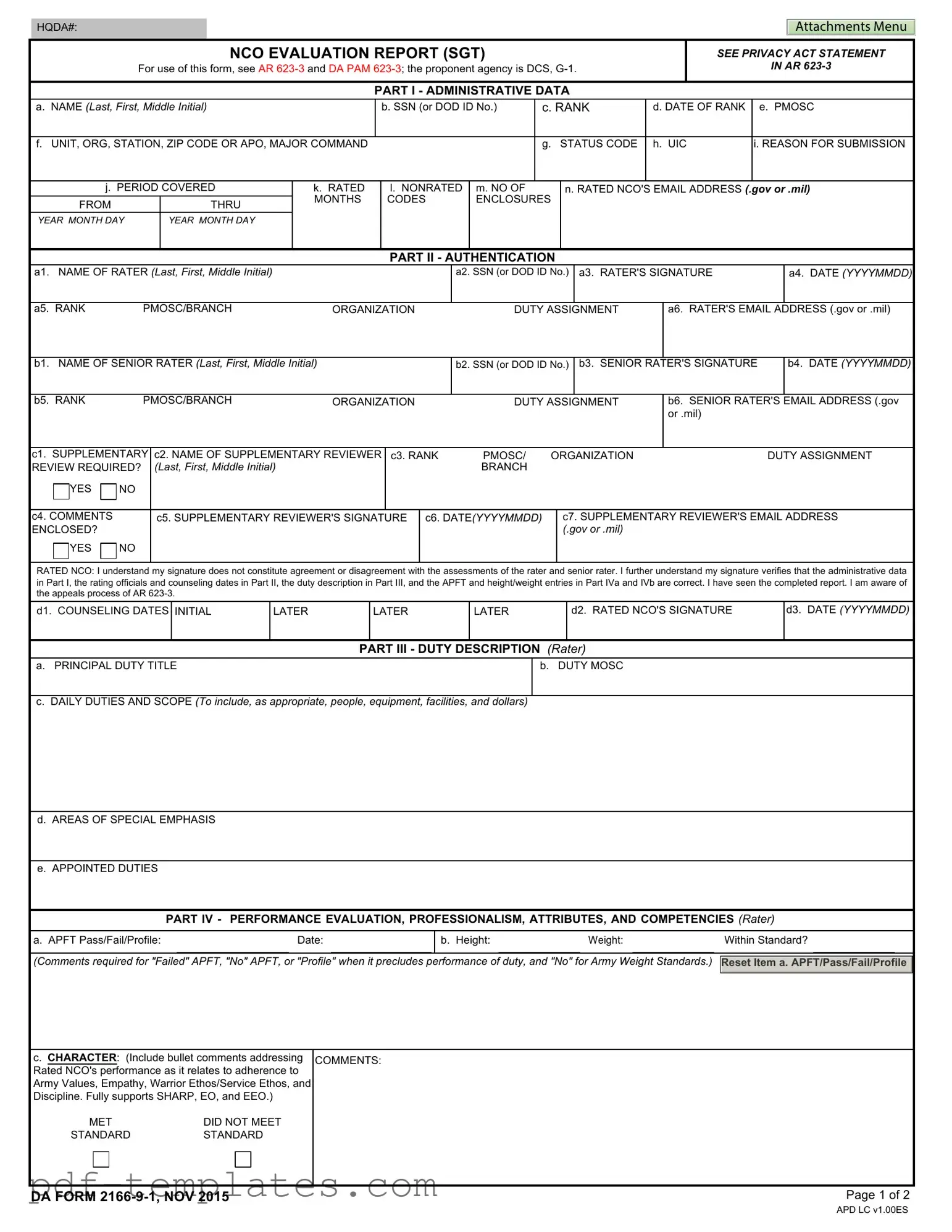 Get Da 2166 9 1 Form in PDF