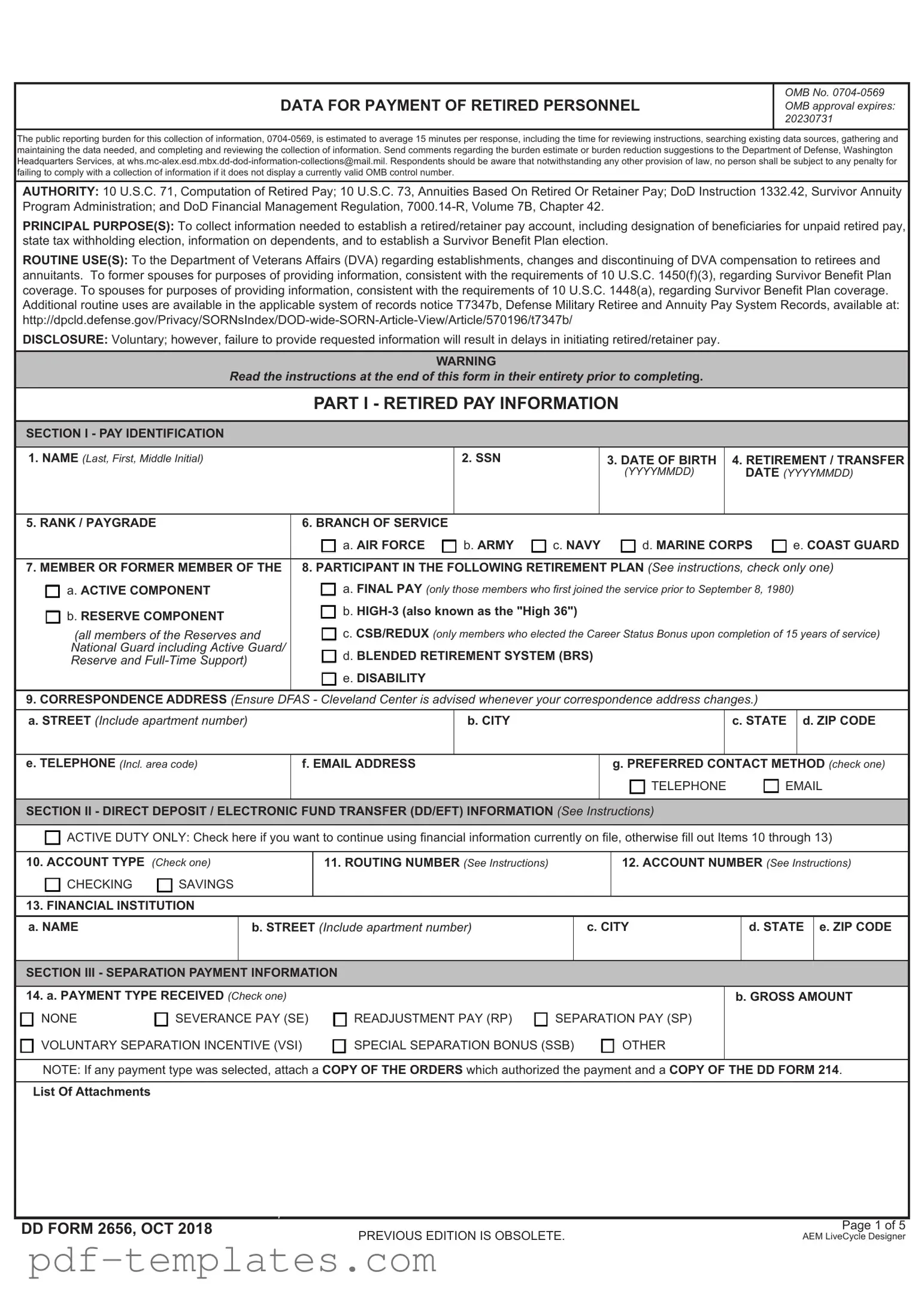 Get DD 2656 Form in PDF