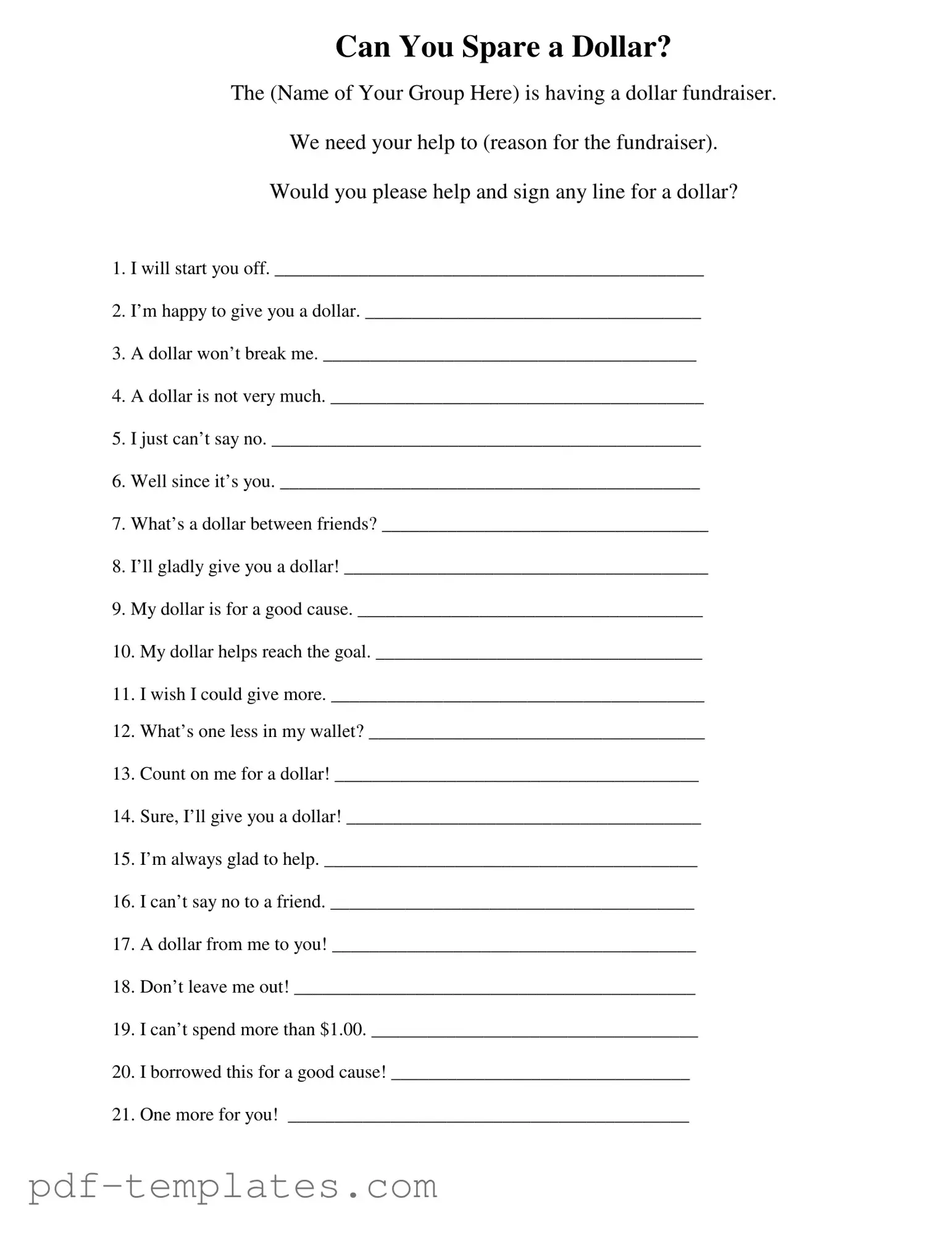 Get Donated A Dollar Form in PDF