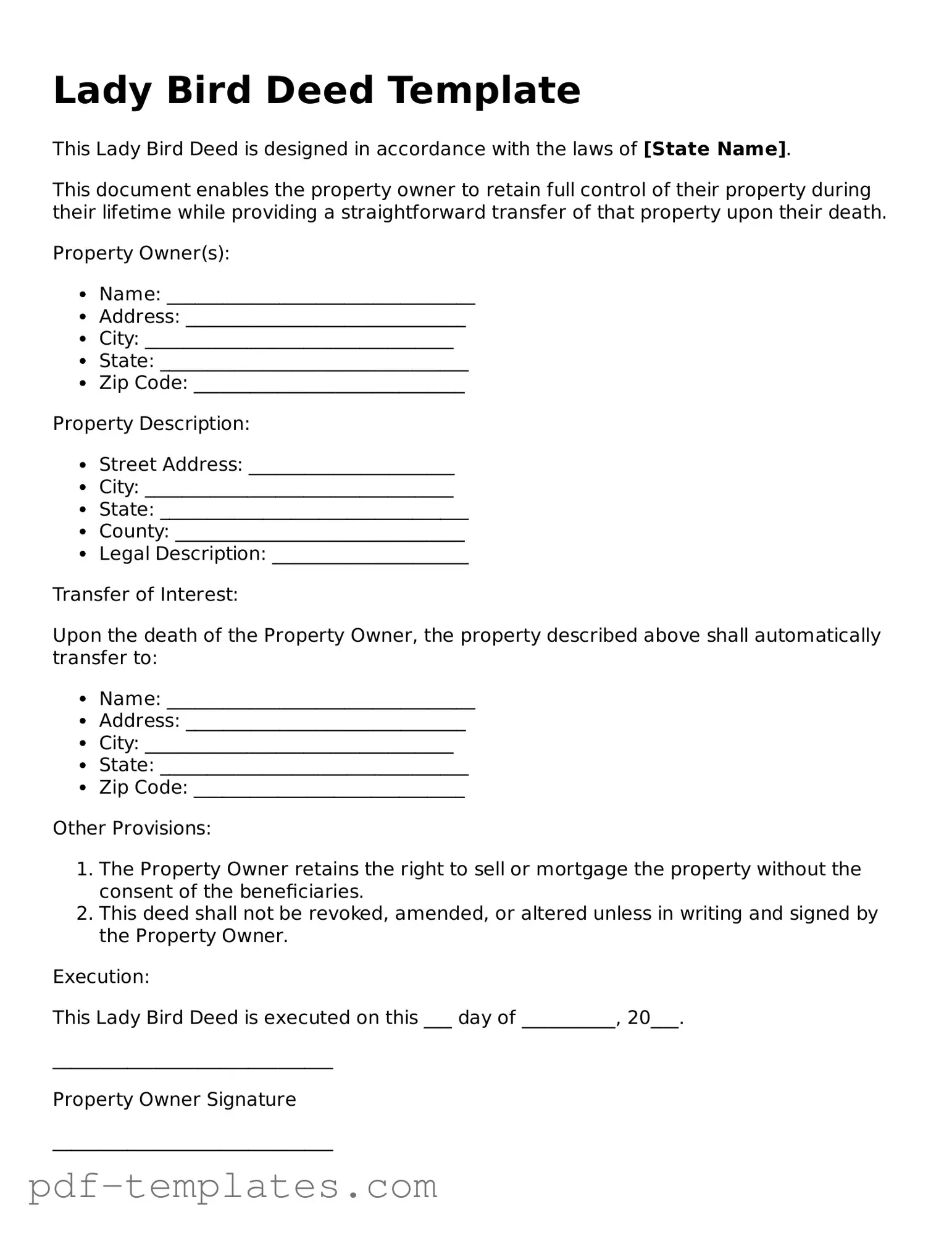 Lady Bird Deed Document