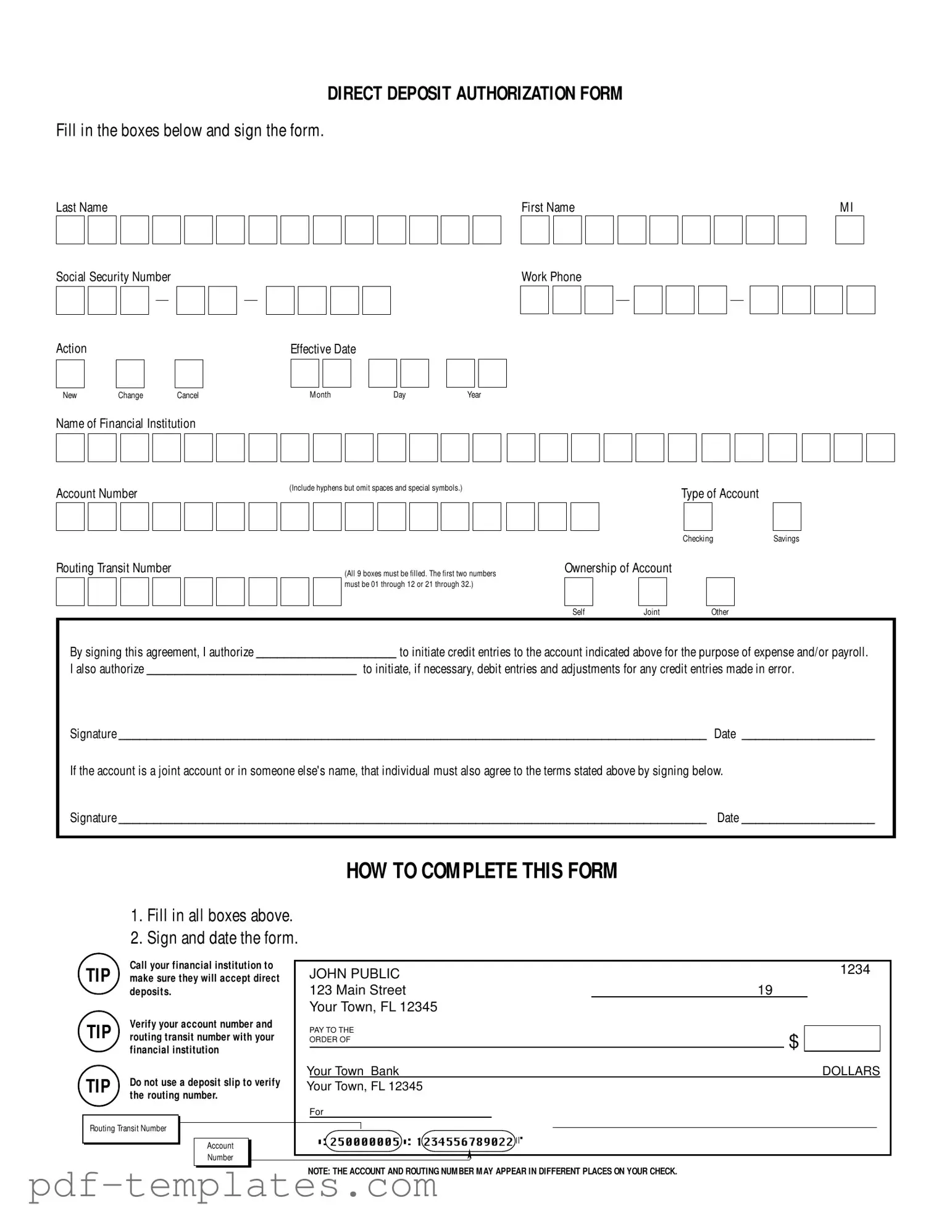 Get Generic Direct Deposit Form in PDF
