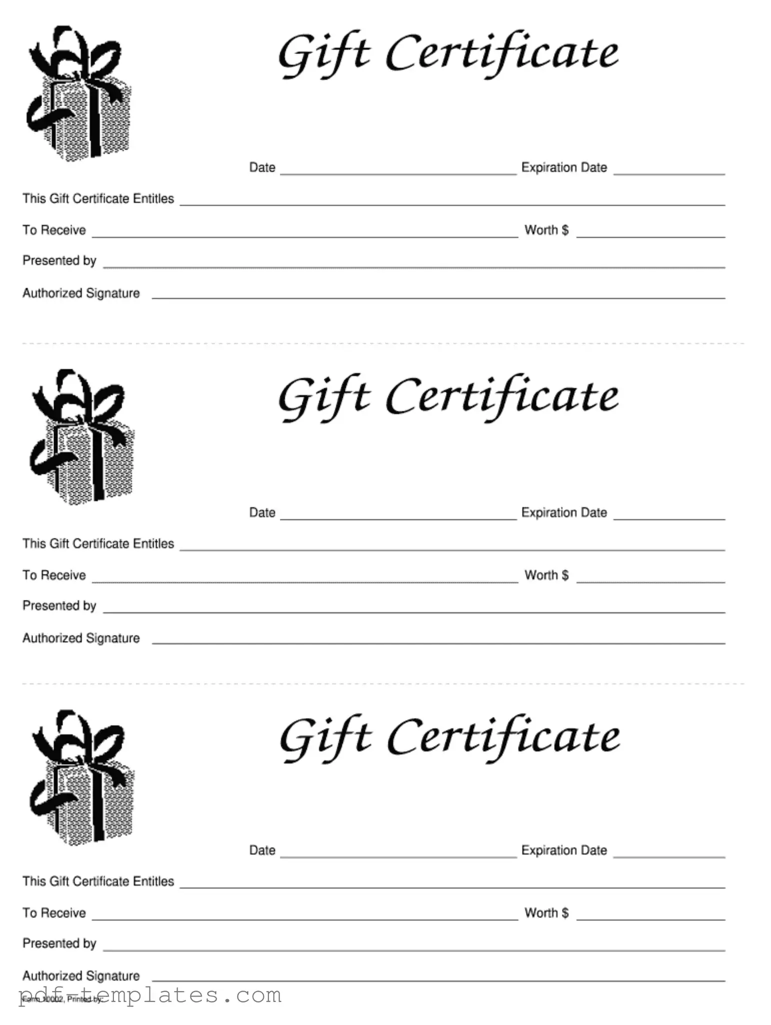 Get Gift Certificate Form in PDF