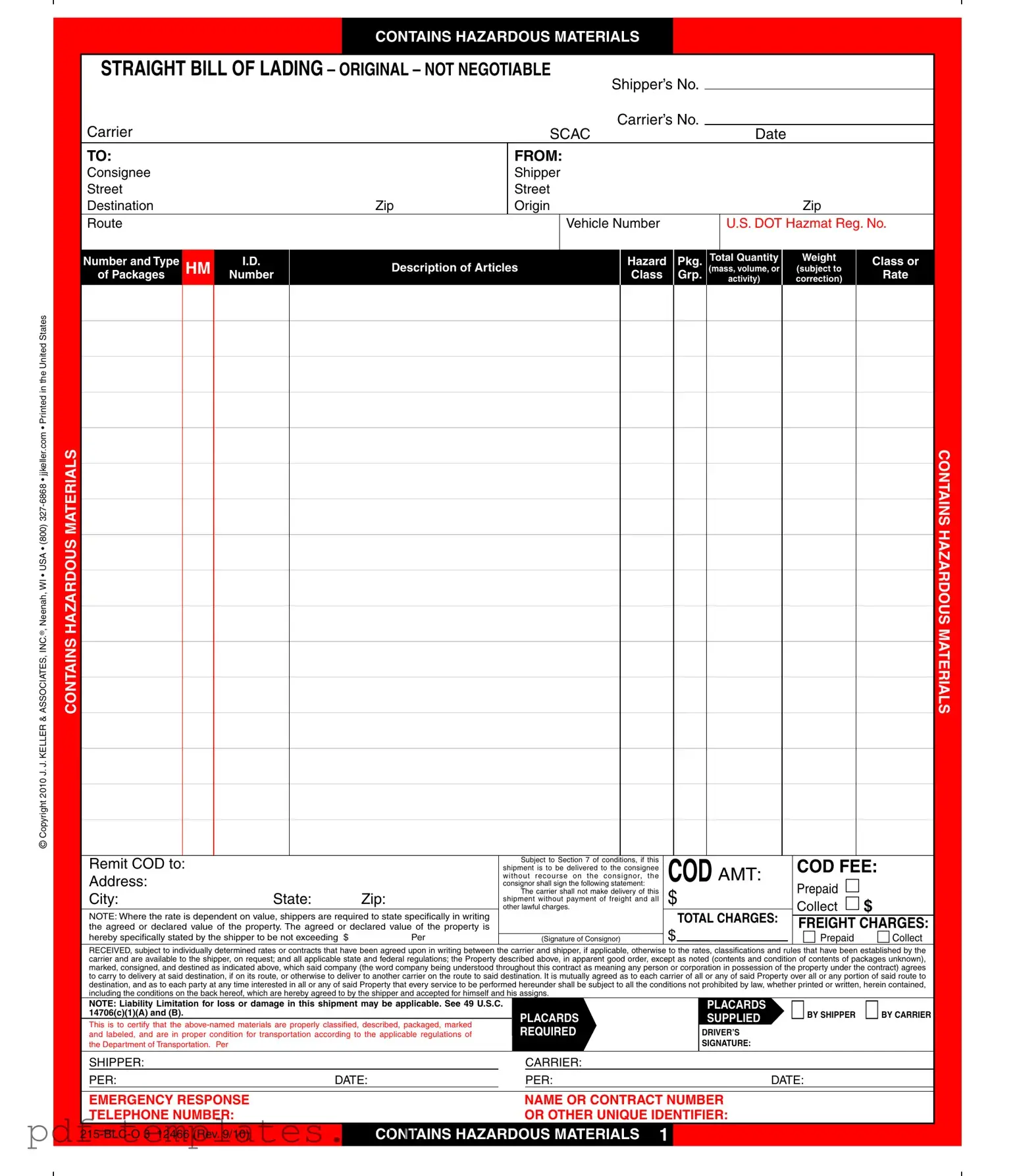 Get Hazard Bill Of Ladden Form in PDF