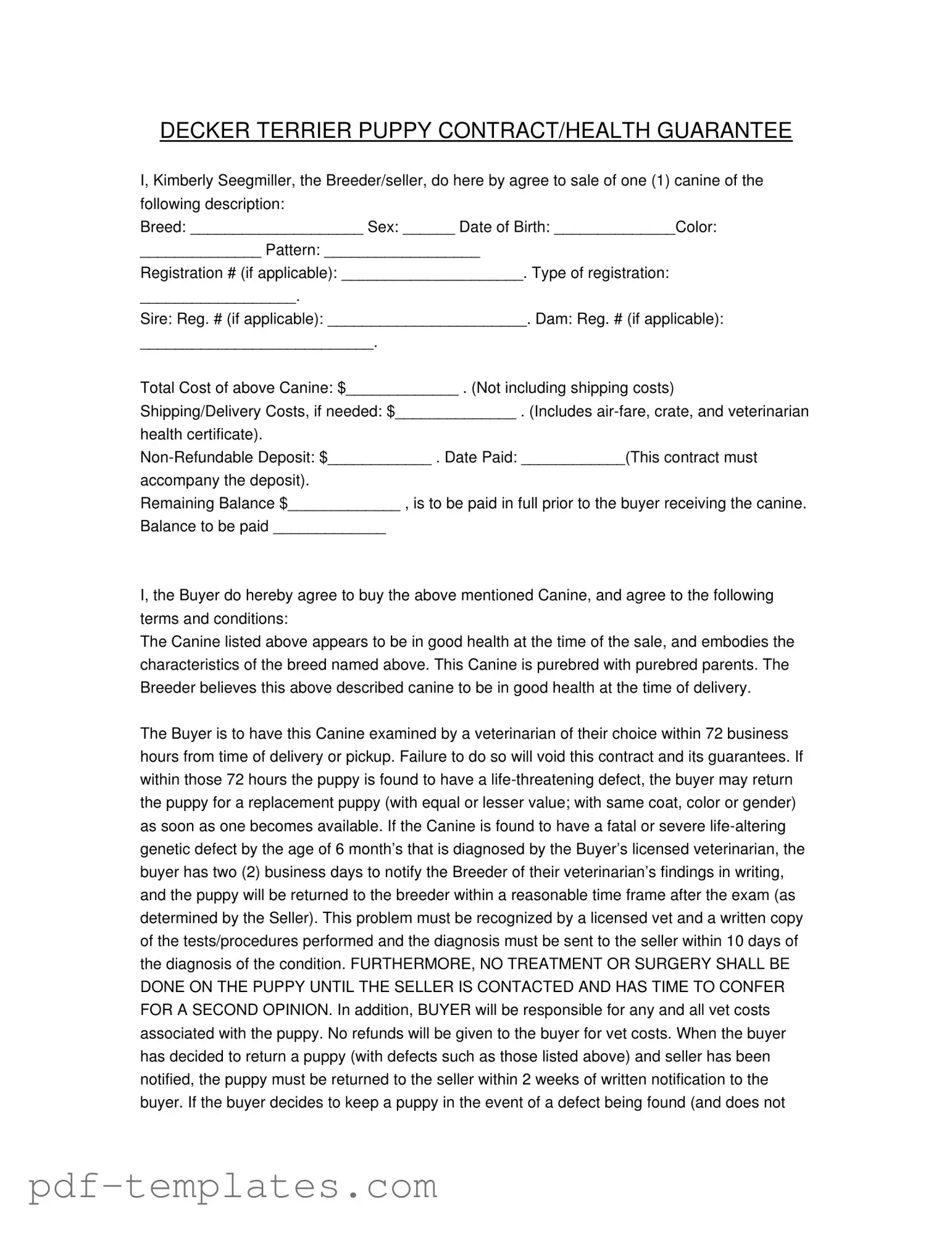 Get Health Guarantee Form in PDF