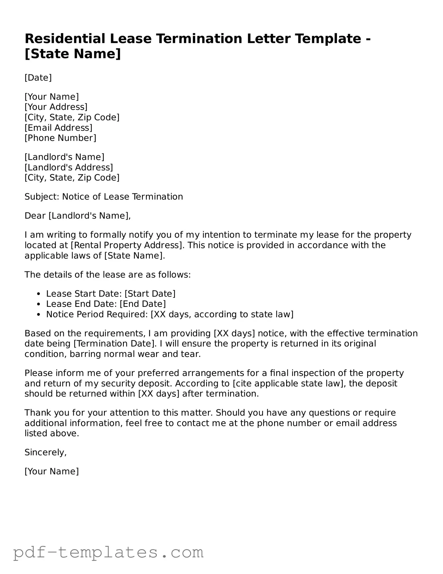 Lease Termination Letter Document