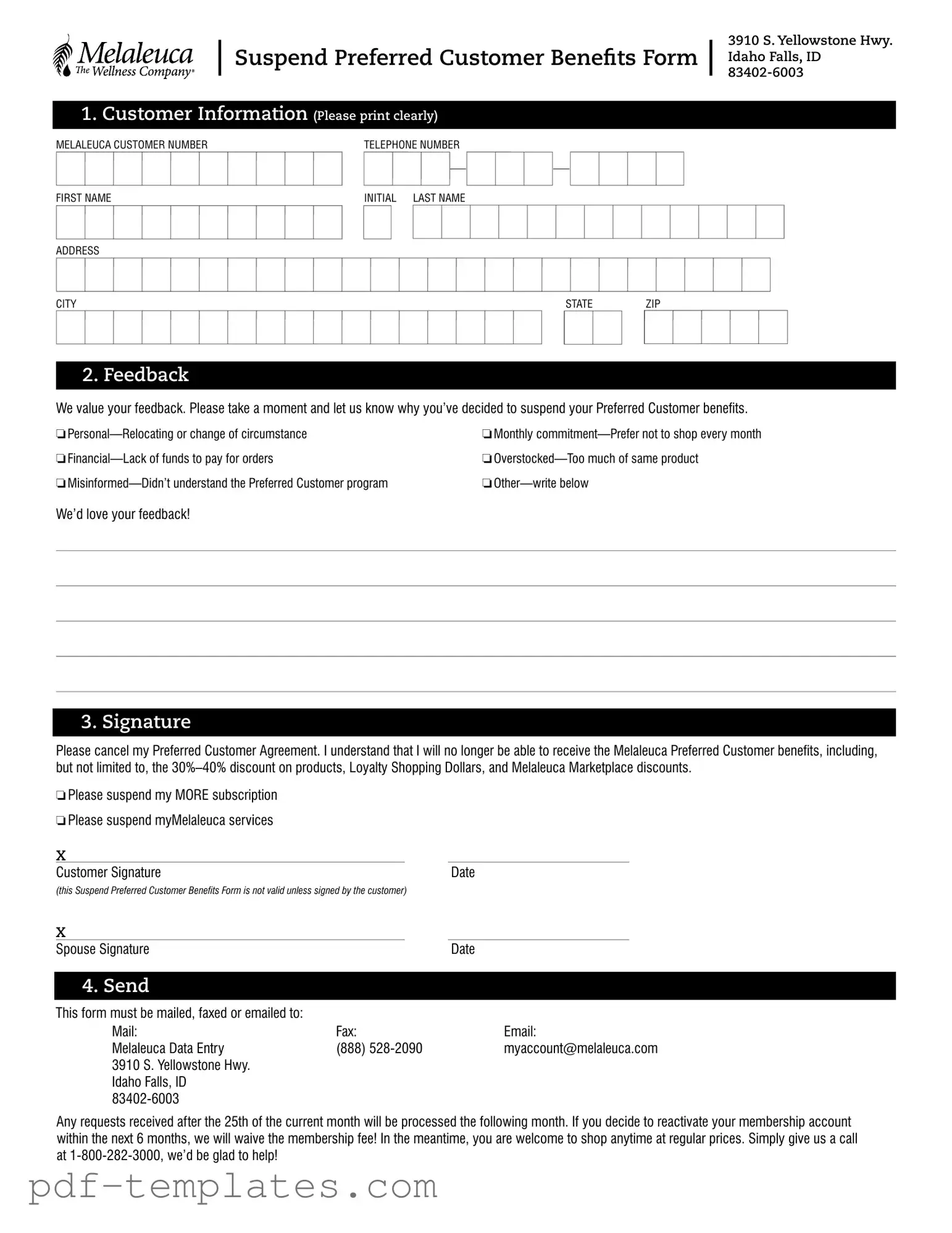 Get Melaleuca Cancellation Form in PDF