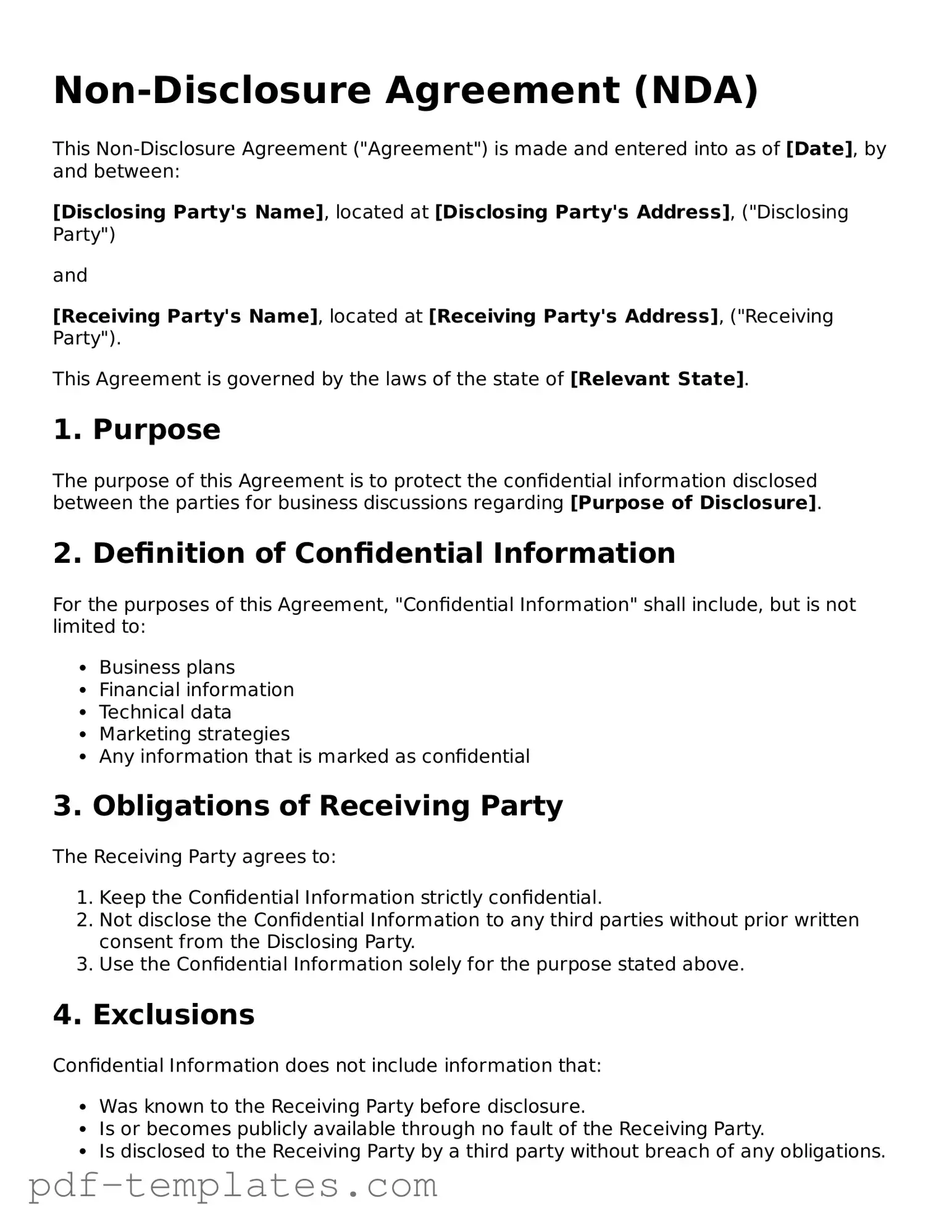 Non-disclosure Agreement Document