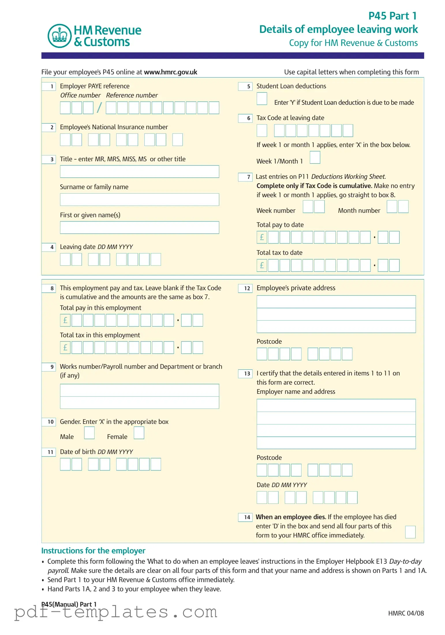 Get P 45 It Form in PDF