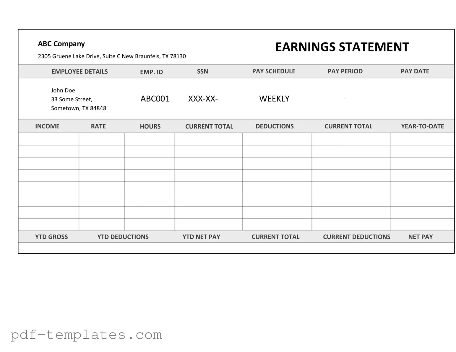 Get Independent Contractor Pay Stub Form in PDF