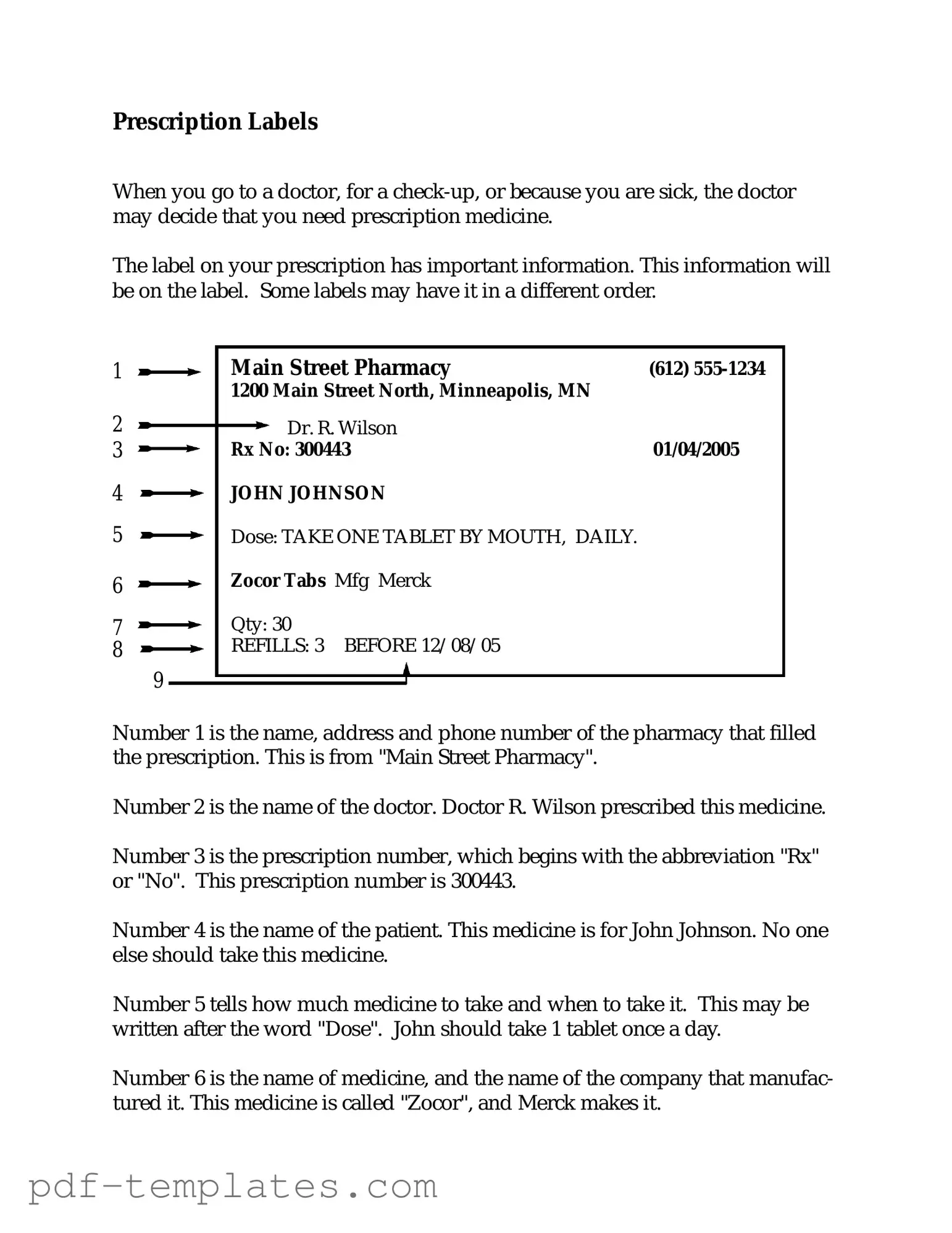 Get Prescription Label Form in PDF