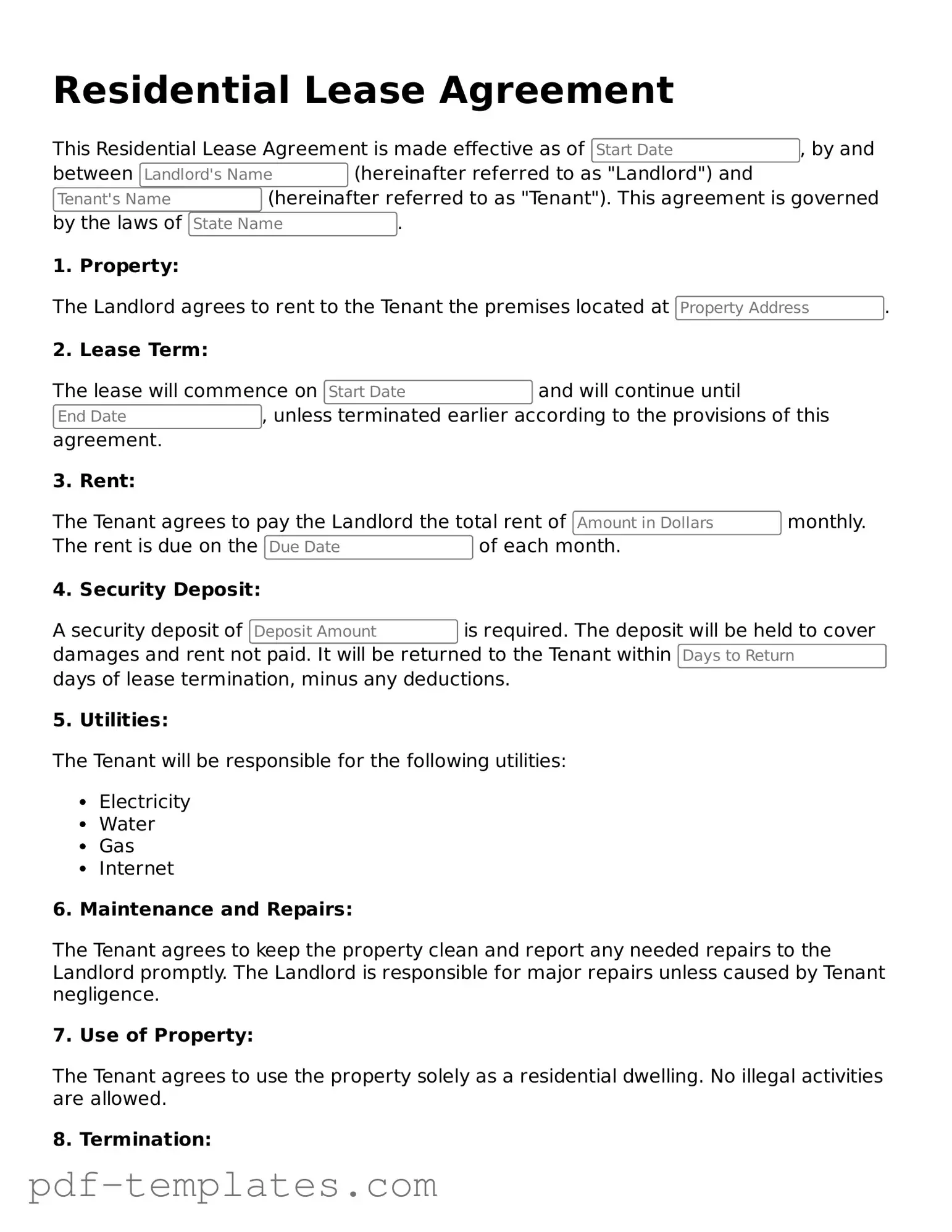Lease Agreement Document