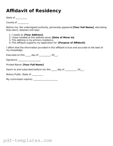 Affidavit of Residency Document