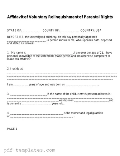 Get Affidavit Parental Rights Form in PDF