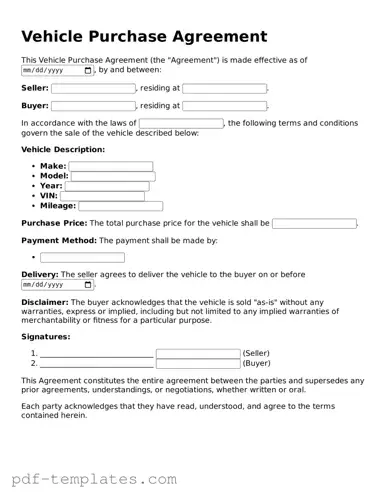 Vehicle Purchase Agreement Document