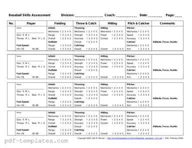 Get Baseball Assessment Form in PDF