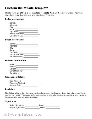 Firearm Bill of Sale Document