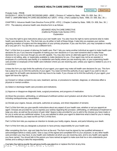 Get California Advanced Health Care Directive Form in PDF