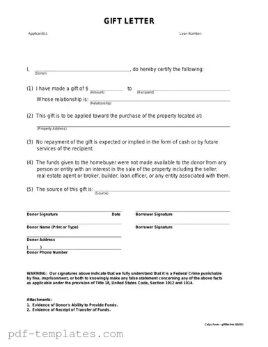 Get Gift Letter Form in PDF