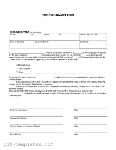 Get Employee Advance Form in PDF