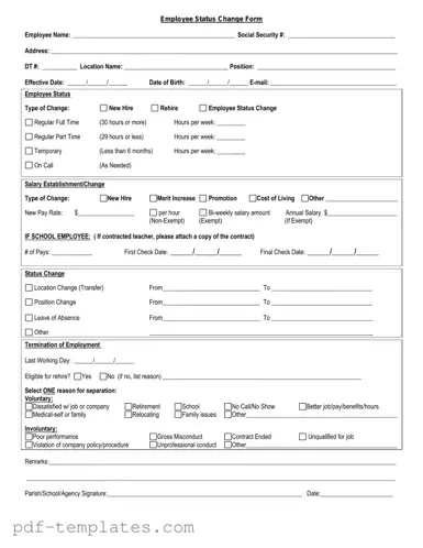 Get Employee Status Change Form in PDF
