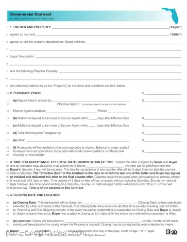 Get Florida Commercial Contract Form in PDF