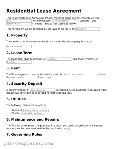 Residential Lease Agreement Document