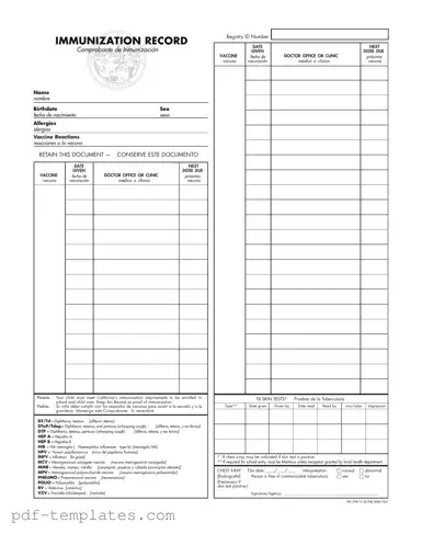 Get Immunization Record Form in PDF