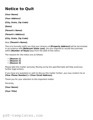 Notice to Quit Document