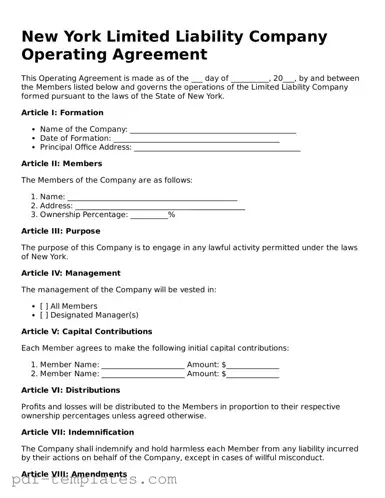 Official Operating Agreement Template for New York State