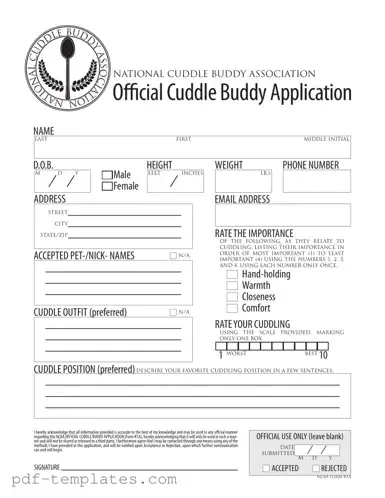 Get Cuddle Buddy Application Form in PDF