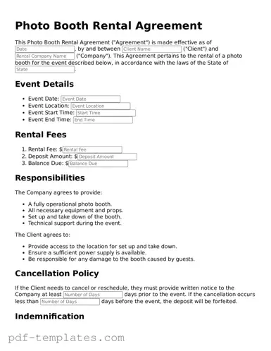 Photo Booth Rental Agreement Document