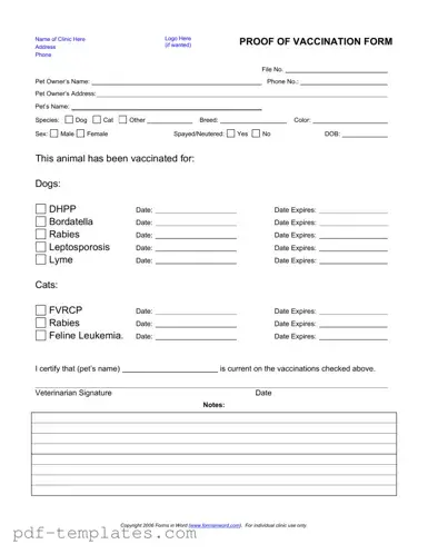 Get Proof Of Vaccination Dog Form in PDF