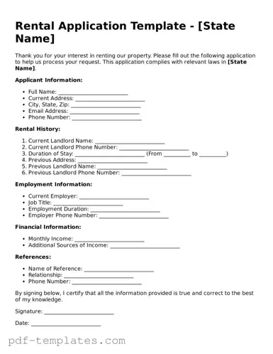 Rental Application Document