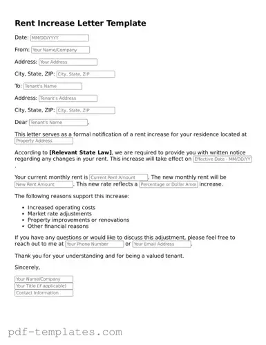 Rent Increase Letter Document