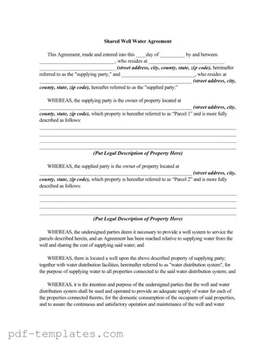 Get Shared Well Agreement Form in PDF
