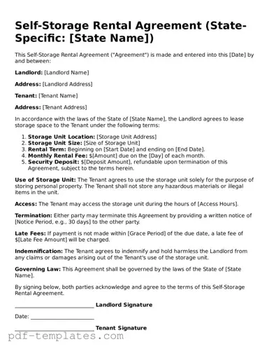 Self-Storage Rental Agreement Document