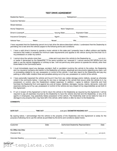 Get Test Drive Form in PDF