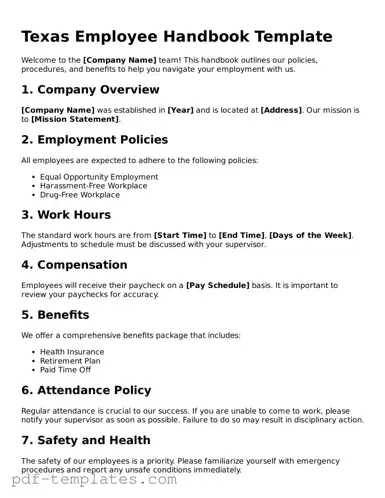 Official Employee Handbook Template for Texas State