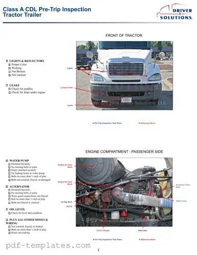 Get Pre Trip Inspection Checklist Form in PDF