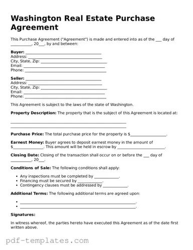 Official Real Estate Purchase Agreement Template for Washington State