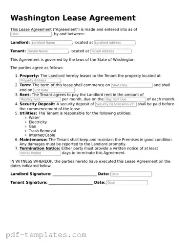 Official Lease Agreement Template for Washington State