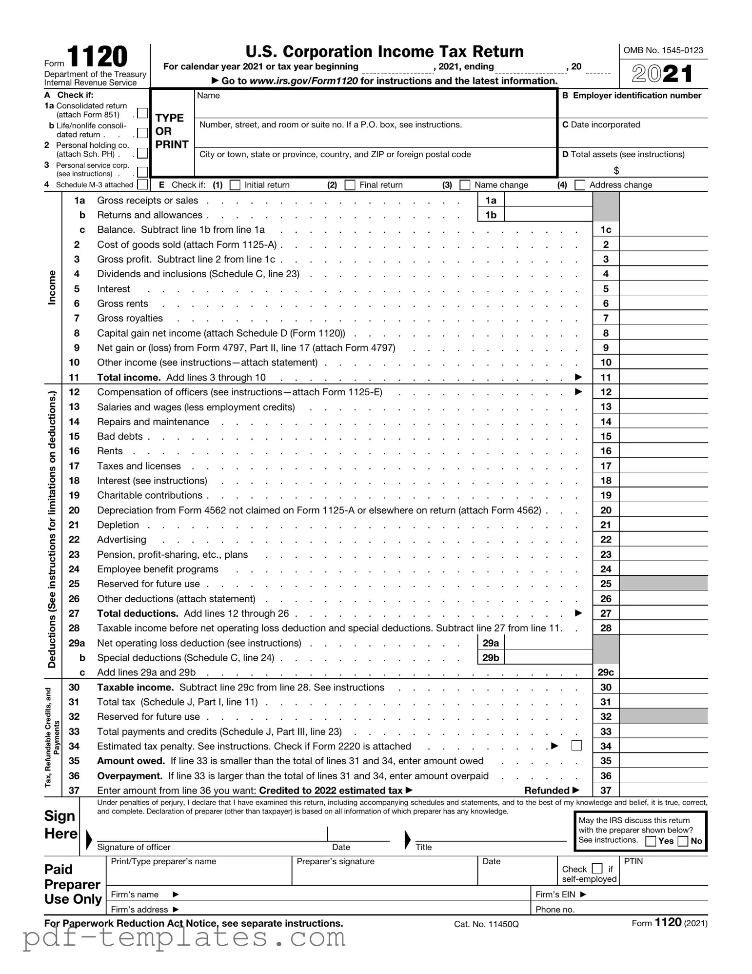 Get IRS 1120 Form in PDF