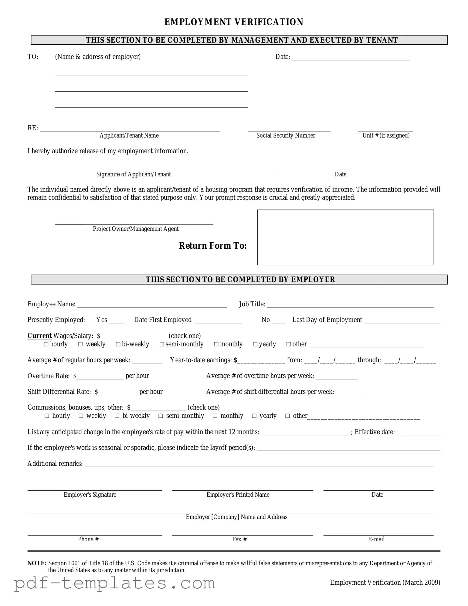 Get Employment verification form Form in PDF